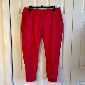 Escada Sport Hot Pink Print Ankle Trousers Size 40 = 8/10 US